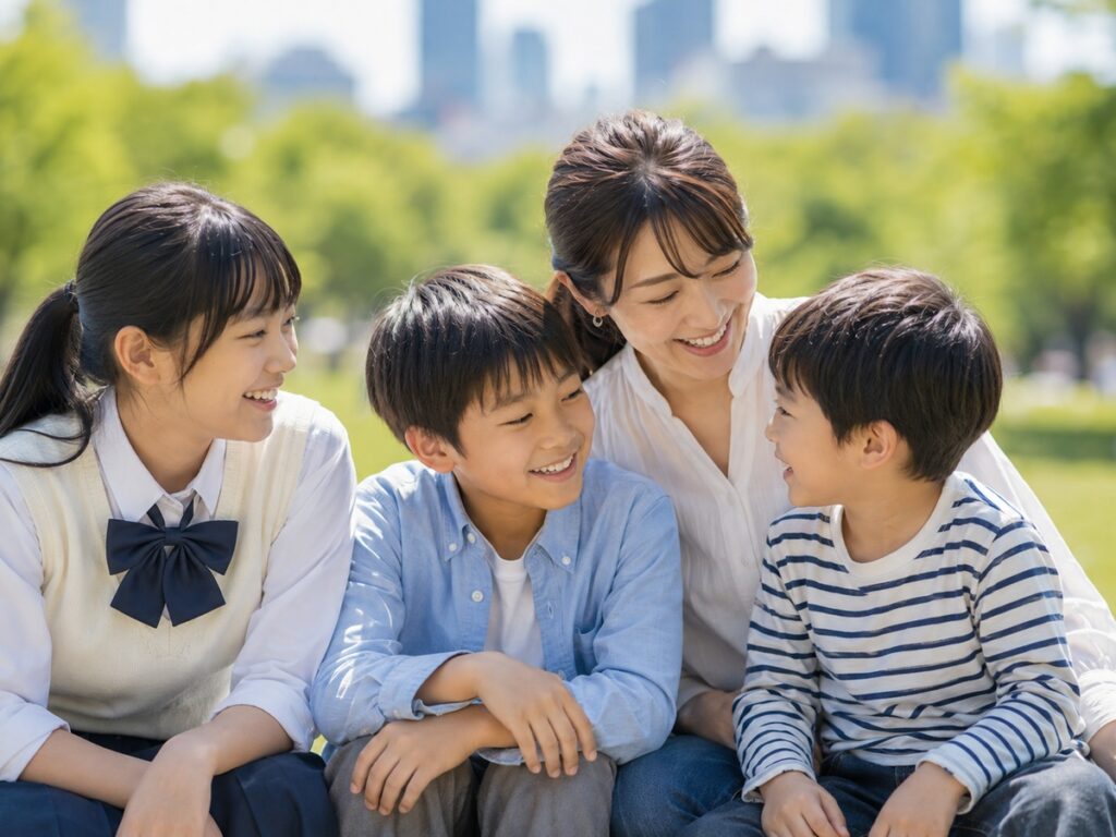 家族が談笑の画像